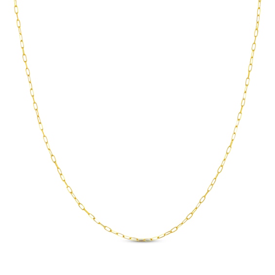 1.7mm Paperclip Chain Necklace Solid 14K Yellow Gold 20"