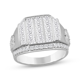 KAY Lab-Grown Diamonds Men's Square & Round-Cut Multi-Stone Ring 3 ct tw 10K White Gold