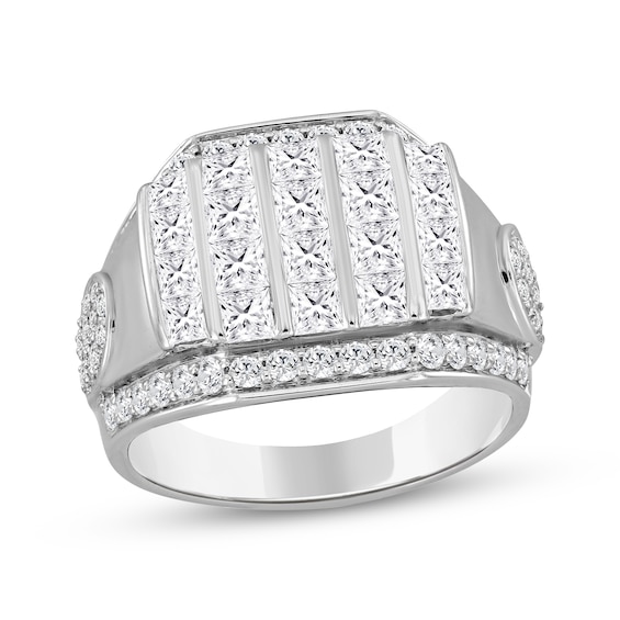 KAY Lab-Grown Diamonds Men's Square & Round-Cut Multi-Stone Ring 3 ct tw 10K White Gold