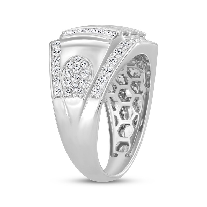 Main Image 2 of KAY Lab-Grown Diamonds Men's Square & Round-Cut Multi-Stone Ring 3 ct tw 10K White Gold