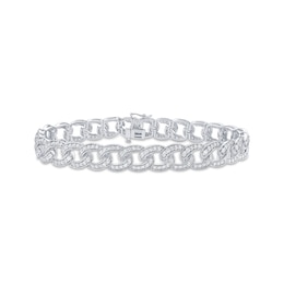 KAY Lab-Grown Diamonds Men's Cuban Curb Chain Link Bracelet 6 ct tw Sterling Silver 8.5"