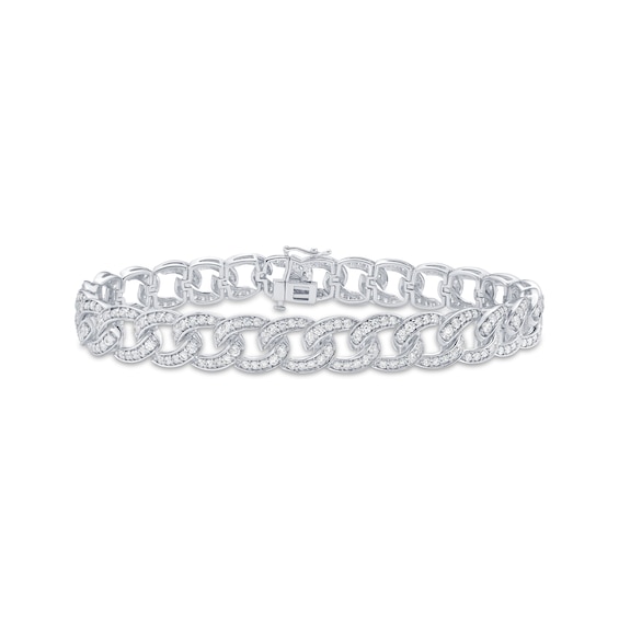 KAY Lab-Grown Diamonds Men's Cuban Curb Chain Link Bracelet 6 ct tw Sterling Silver 8.5"