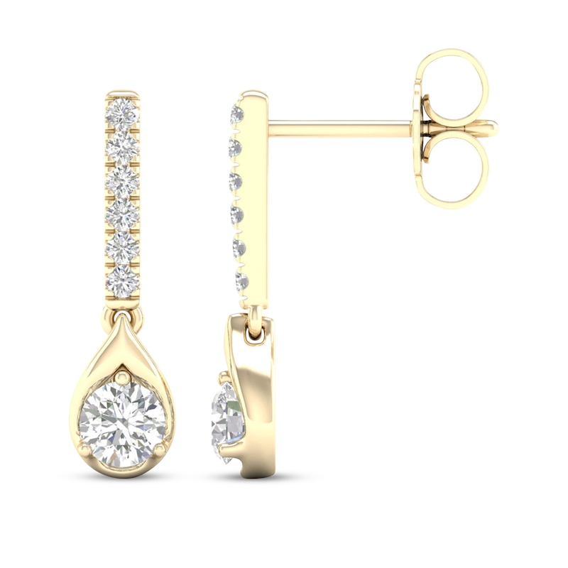 Main Image 3 of KAY Lab-Grown Diamonds Drop Earrings 1/2 ct tw 10K Yellow Gold