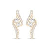 Thumbnail Image 2 of KAY Lab-Grown Diamonds Bypass Hoop Earrings 1 ct tw 14K Yellow Gold