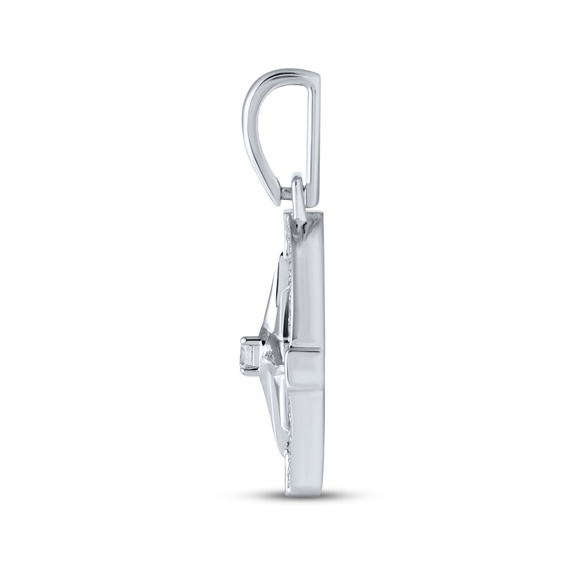 Main Image 3 of Men's Diamond Compass Charm 1/2 ct tw Sterling Silver
