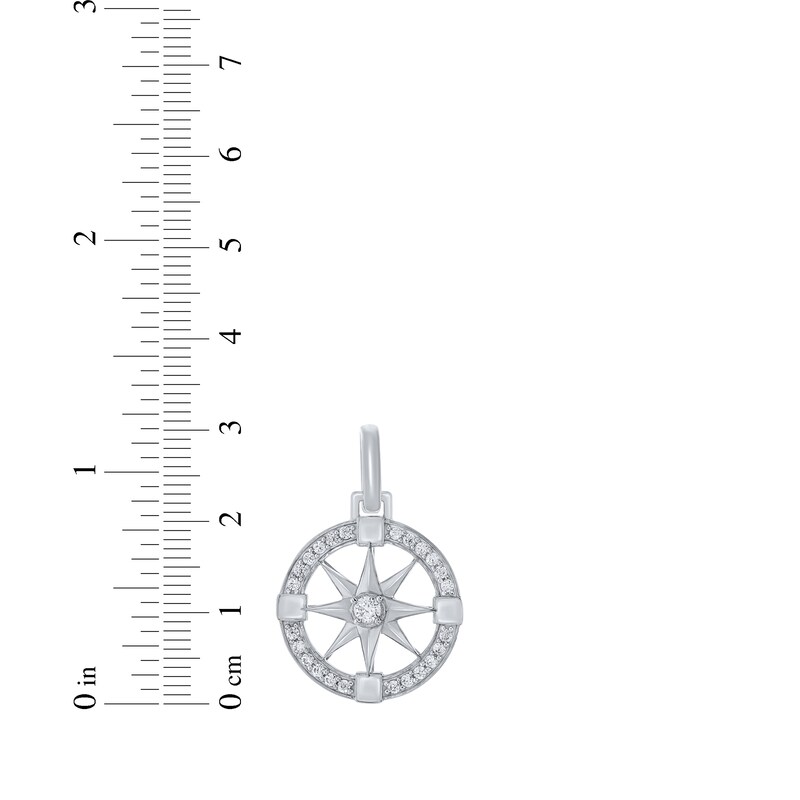 Main Image 4 of Men's Diamond Compass Charm 1/2 ct tw Sterling Silver
