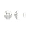 Thumbnail Image 3 of Diamond Half & Half Ball Stud Earrings 1/4 ct tw Sterling Silver
