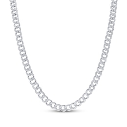 KAY Lab-Grown Diamonds Men's Cuban Chain Necklace 4-1/2 ct tw Sterling Silver 22"