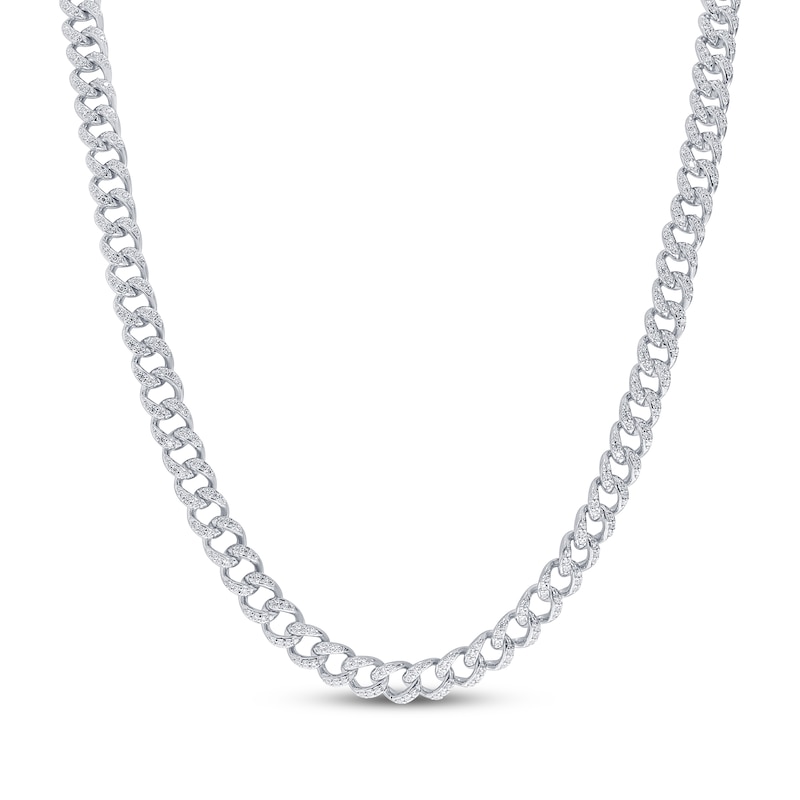 Main Image 1 of KAY Lab-Grown Diamonds Men's Cuban Chain Necklace 4-1/2 ct tw Sterling Silver 22"