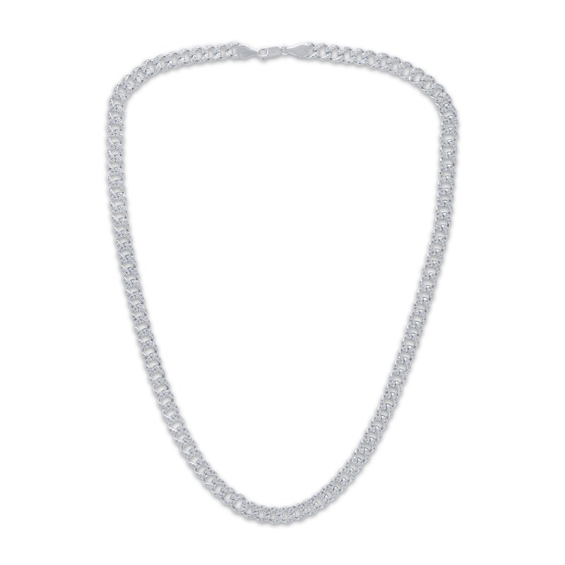 Main Image 2 of KAY Lab-Grown Diamonds Men's Cuban Chain Necklace 4-1/2 ct tw Sterling Silver 22"