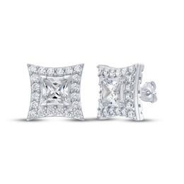 KAY Lab-Grown Diamonds Men's Concave Square Stud Earrings 3 ct tw 10K White Gold