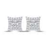 Thumbnail Image 2 of KAY Lab-Grown Diamonds Men's Concave Square Stud Earrings 3 ct tw 10K White Gold