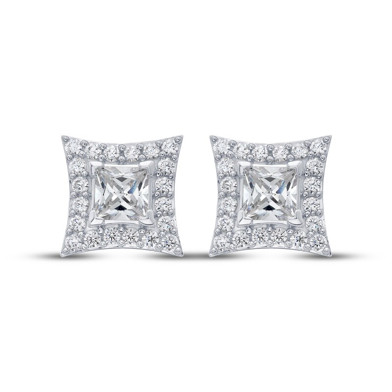 Main Image 2 of KAY Lab-Grown Diamonds Men's Concave Square Stud Earrings 3 ct tw 10K White Gold