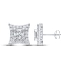 Thumbnail Image 3 of KAY Lab-Grown Diamonds Men's Concave Square Stud Earrings 3 ct tw 10K White Gold