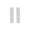 Thumbnail Image 2 of Men's Diamond Three-Row Huggie Hoop Earrings 1/2 ct tw Sterling Silver