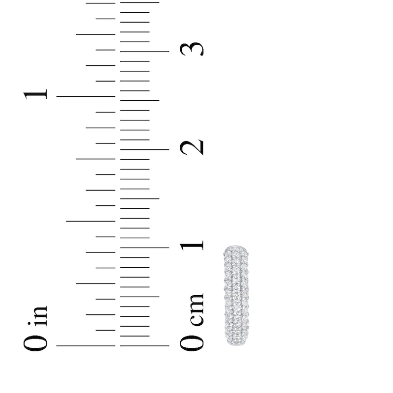 Main Image 5 of Men's Diamond Three-Row Huggie Hoop Earrings 1/2 ct tw Sterling Silver