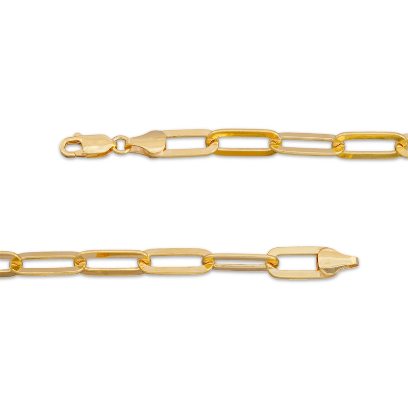 Main Image 2 of 6.5mm Paperclip Chain Bracelet Solid 24K Yellow Gold Vermeil Sterling Silver 7.5"