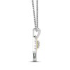 Thumbnail Image 2 of White Lab-Created Sapphire Aquarius Zodiac Symbol Necklace Sterling Silver & 10K Yellow Gold 18"