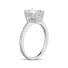 Thumbnail Image 2 of Emerald-Cut White Lab-Created Sapphire Hidden Halo Ring Sterling Silver