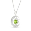Thumbnail Image 2 of Peridot & White Lab-Created Sapphire Crescent Moon & Sun Necklace Sterling Silver 18"