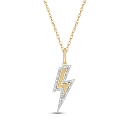 Diamond Lightning Necklace 1/20 ct tw 24K Yellow Gold-Plated Sterling Silver 18"