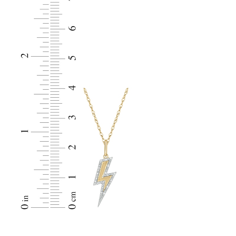 Main Image 3 of Diamond Lightning Necklace 1/20 ct tw 24K Yellow Gold-Plated Sterling Silver 18"