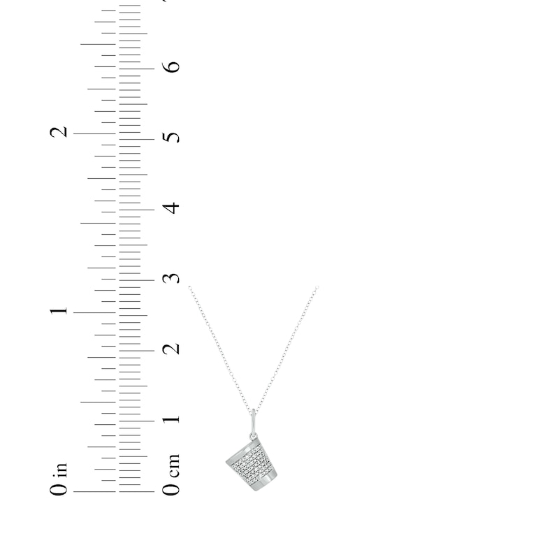 Main Image 3 of Diamond Shot Glass Necklace 1/20 ct tw Sterling Silver 18"