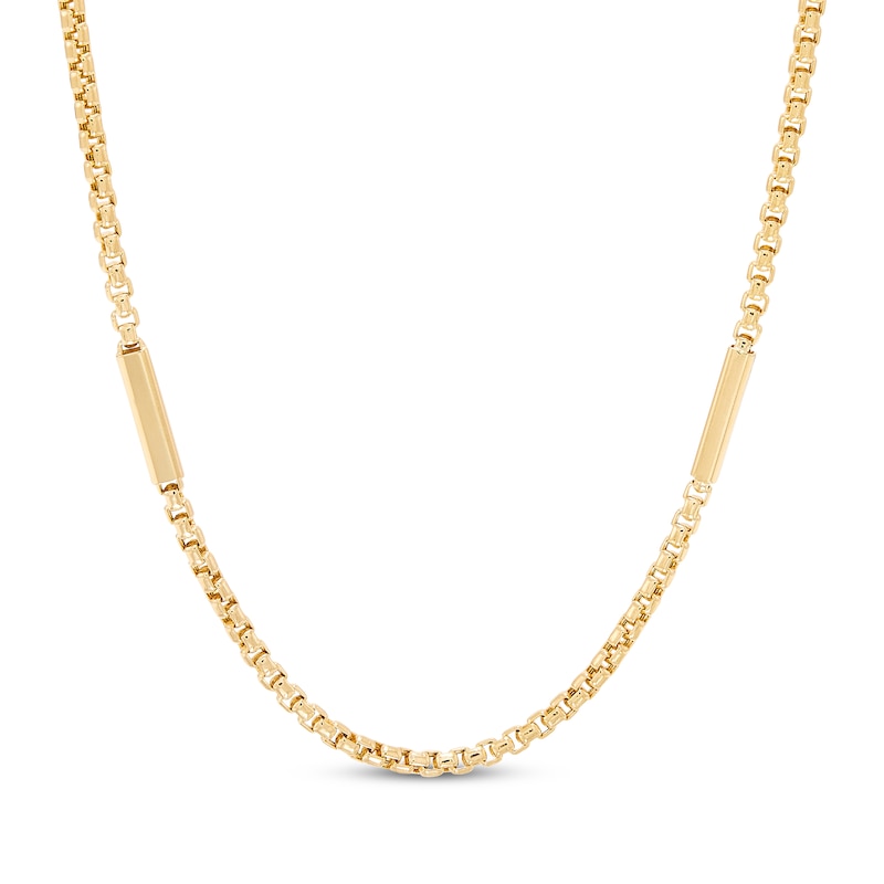 Main Image 1 of 2.4mm Bar Station Chain Necklace Hollow 10K Yellow Gold 22"