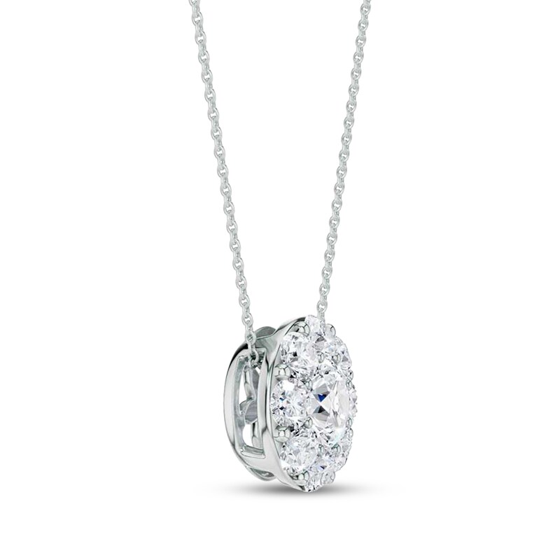 Main Image 2 of KAY Lab-Grown Diamonds Halo Necklace 1 ct tw 10K White Gold 18