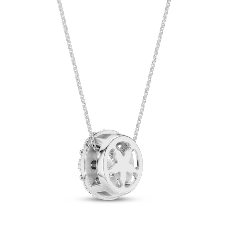 Main Image 3 of KAY Lab-Grown Diamonds Halo Necklace 1 ct tw 10K White Gold 18