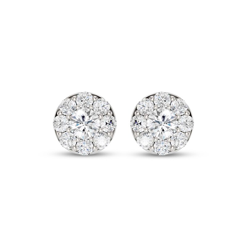 Main Image 2 of KAY Lab-Grown Diamonds Halo Stud Earrings 1 ct tw 10K White Gold