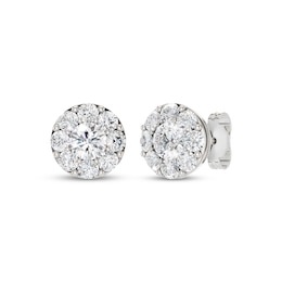 KAY Lab-Grown Diamonds Halo Stud Earrings 1-1/2 ct tw 10K White Gold