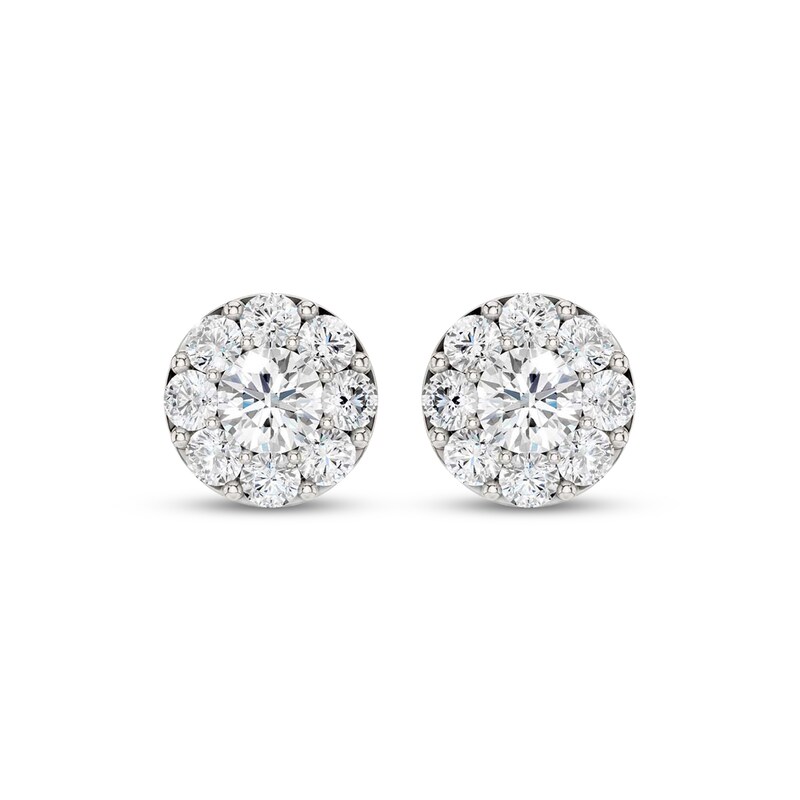 Main Image 2 of KAY Lab-Grown Diamonds Halo Stud Earrings 1-1/2 ct tw 10K White Gold