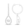 Thumbnail Image 1 of Unstoppable Love Diamond Teardrop Dangle Hoop Earrings 1/2 ct tw 10K White Gold