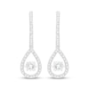 Thumbnail Image 2 of Unstoppable Love Diamond Teardrop Dangle Hoop Earrings 1/2 ct tw 10K White Gold
