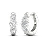 Thumbnail Image 1 of KAY Lab-Grown Diamonds Three-Stone Huggie Hoop Earrings 3 ct tw 10K White Gold