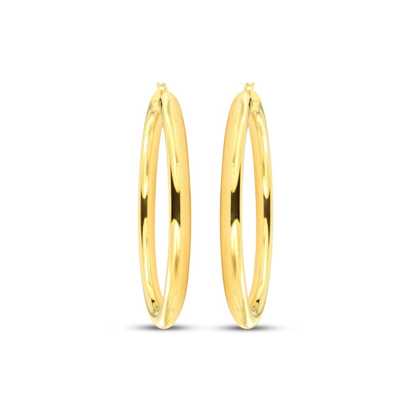Main Image 2 of Polished Hoop Earrings 24K Yellow Gold Vermeil Sterling Silver 72mm