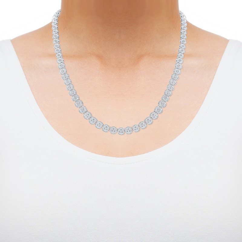Main Image 4 of Diamond Tennis Necklace 1/2 ct tw Sterling Silver 17"
