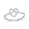 Thumbnail Image 1 of Diamond Heart Knot Ring 1/5 ct tw Sterling Silver