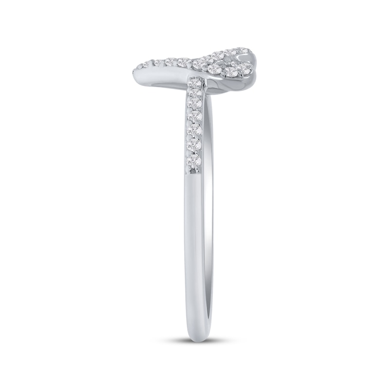 Main Image 2 of Diamond Heart Knot Ring 1/5 ct tw Sterling Silver