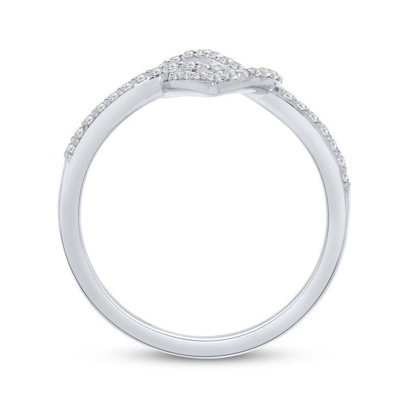 Main Image 3 of Diamond Heart Knot Ring 1/5 ct tw Sterling Silver