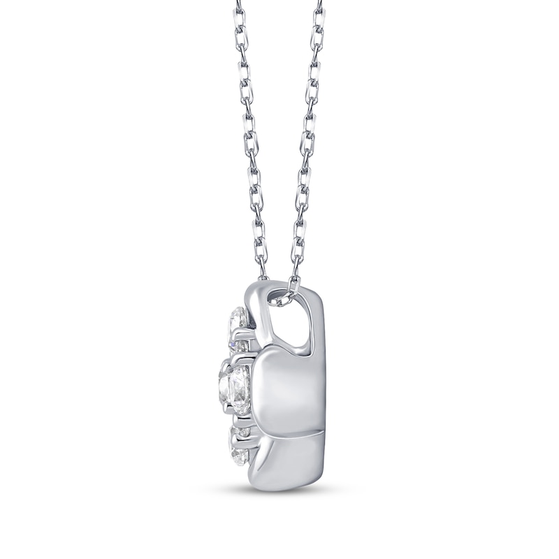 Main Image 3 of KAY Lab-Grown Diamond Multi-Stone Clover Necklace 1/3 ct tw Sterling Silver 18"