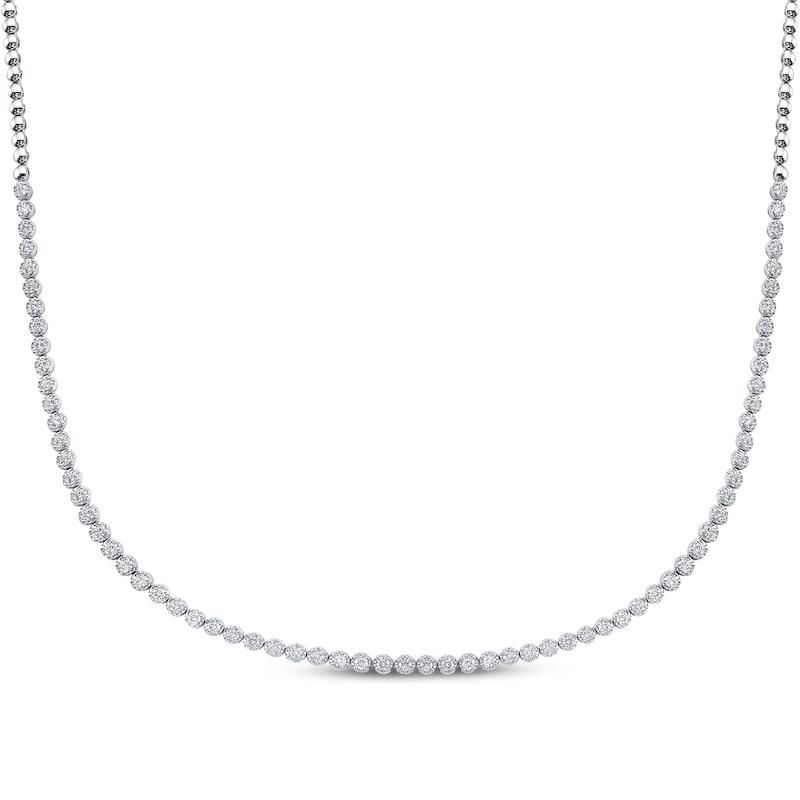 Main Image 1 of KAY Lab-Grown Diamonds Line Necklace 2 ct tw Sterling Silver 18"
