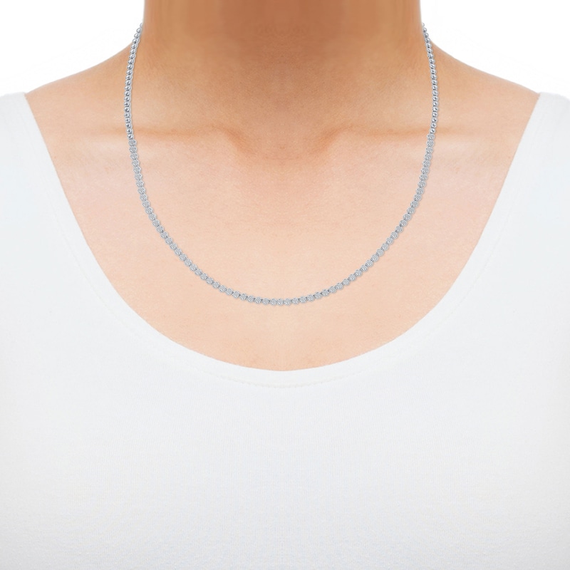 Main Image 4 of KAY Lab-Grown Diamonds Line Necklace 2 ct tw Sterling Silver 18"