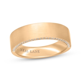 Neil Lane Men's Diamond Brushed-Finish Wedding Band 1/5 ct tw 14K Yellow Gold