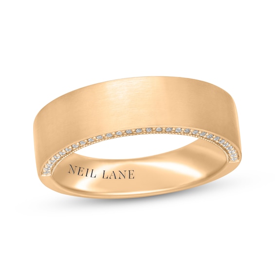 Neil Lane Men's Diamond Brushed-Finish Wedding Band 1/5 ct tw 14K Gold
