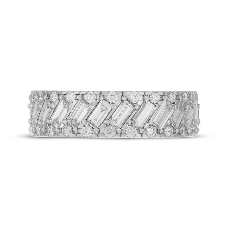 Main Image 3 of Neil Lane Men's Baguette & Round-Cut Lab-Grown Diamond Wedding Band 2 ct tw 14K White Gold