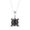 Thumbnail Image 1 of Black Diamond Round-Cut Solitaire Necklace 1/6 ct tw Sterling Silver 18"