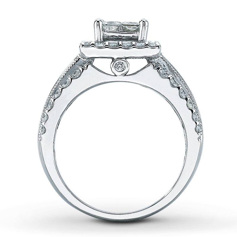 Main Image 2 of Diamond Ring 2 ct tw Princess-cut 14K White Gold