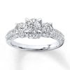 Thumbnail Image 1 of 3-Stone Diamond Ring 1 ct tw Round-cut 14K White Gold